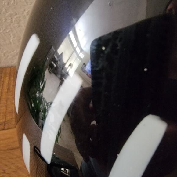 Vintage Black Art Glass Vase with White Dash Motif 10.5 Inch Modernist Design - Picture 10 of 10